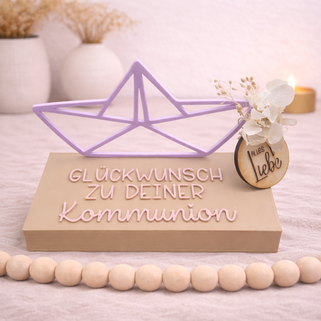 Geschenk „Glückwunsch zu deiner Konfirmation/Kommunion“ – Personalisierte Tischdeko & Geschenkidee