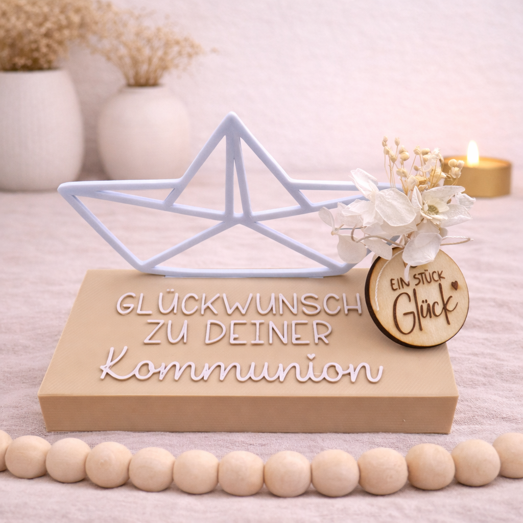 Geschenk „Glückwunsch zu deiner Konfirmation/Kommunion“ – Personalisierte Tischdeko & Geschenkidee