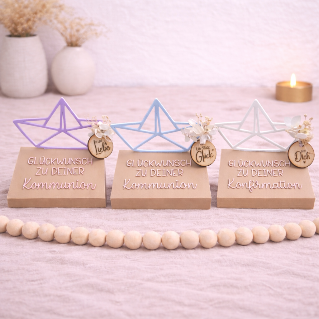 Geschenk „Glückwunsch zu deiner Konfirmation/Kommunion“ – Personalisierte Tischdeko & Geschenkidee