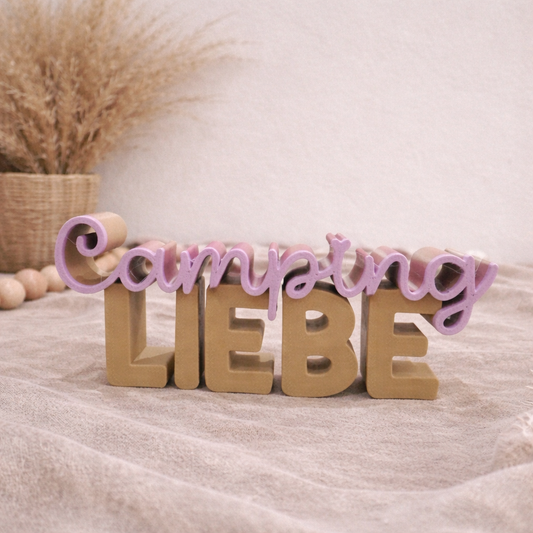 Statement Schriftzug „camping LIEBE“